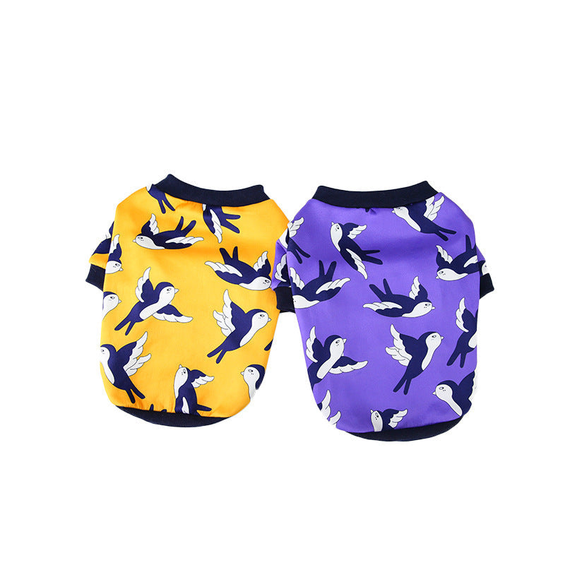 KFX-7242045 Casual Yellow & Dark Blue Dog Sweater for All Breeds - Sizes S to XXL