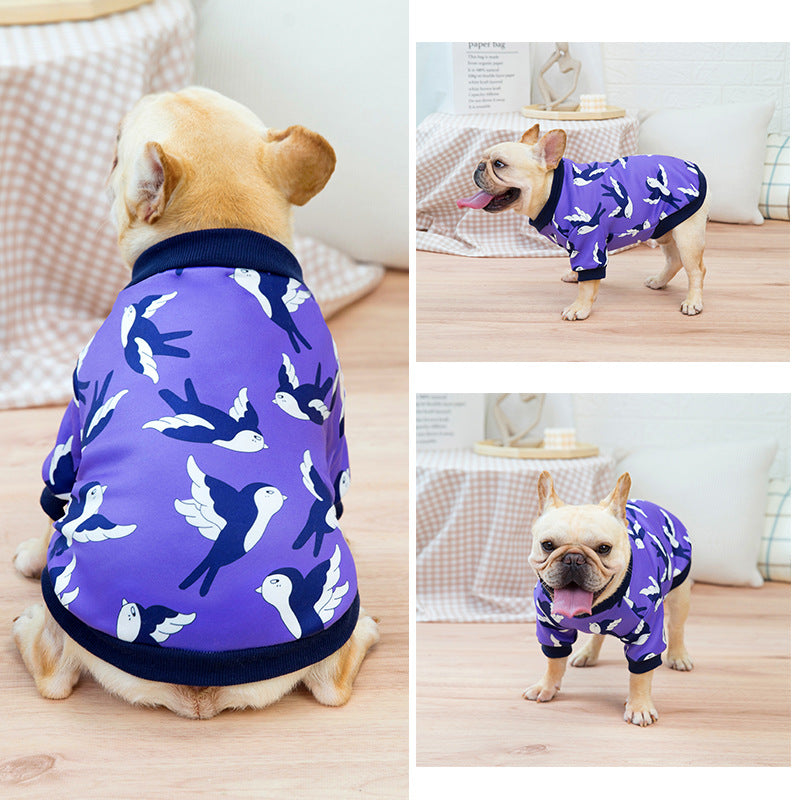 KFX-7242045 Casual Yellow & Dark Blue Dog Sweater for All Breeds - Sizes S to XXL