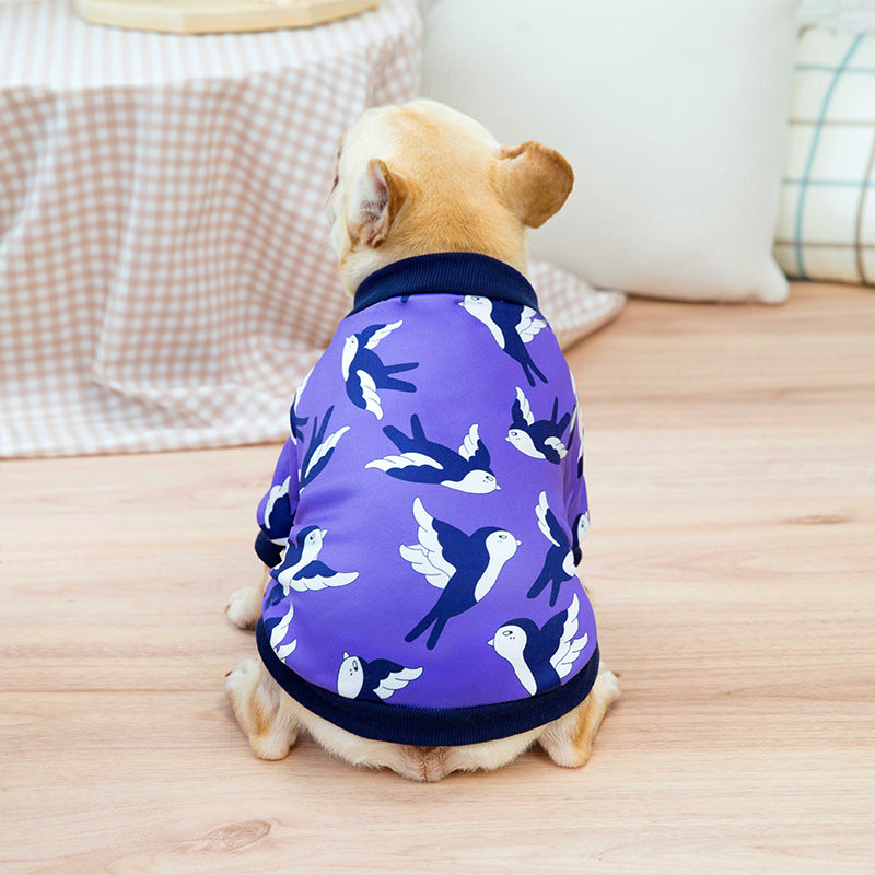 KFX-7242045 Casual Yellow & Dark Blue Dog Sweater for All Breeds - Sizes S to XXL