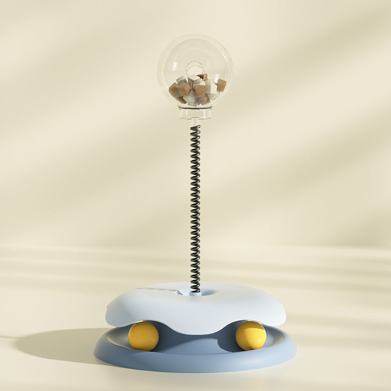 KFX-7242941 Interactive Cat Toy with Treat Dispenser and Spring Mechanism for Playful Kittens