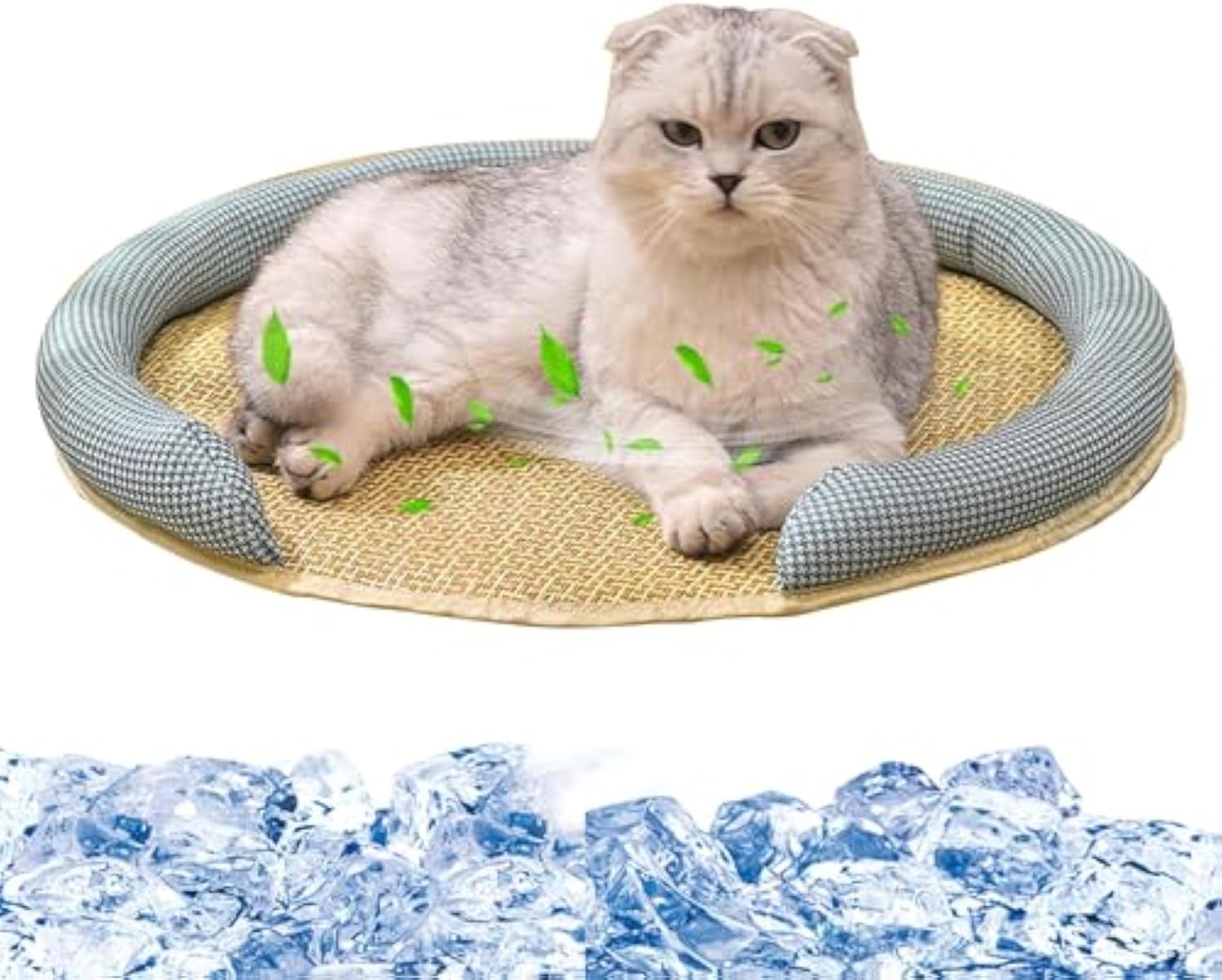 KFX-7244221 Cooling Cat Rattan Bed with Breathable Cushion and Lightweight Summer Mattress