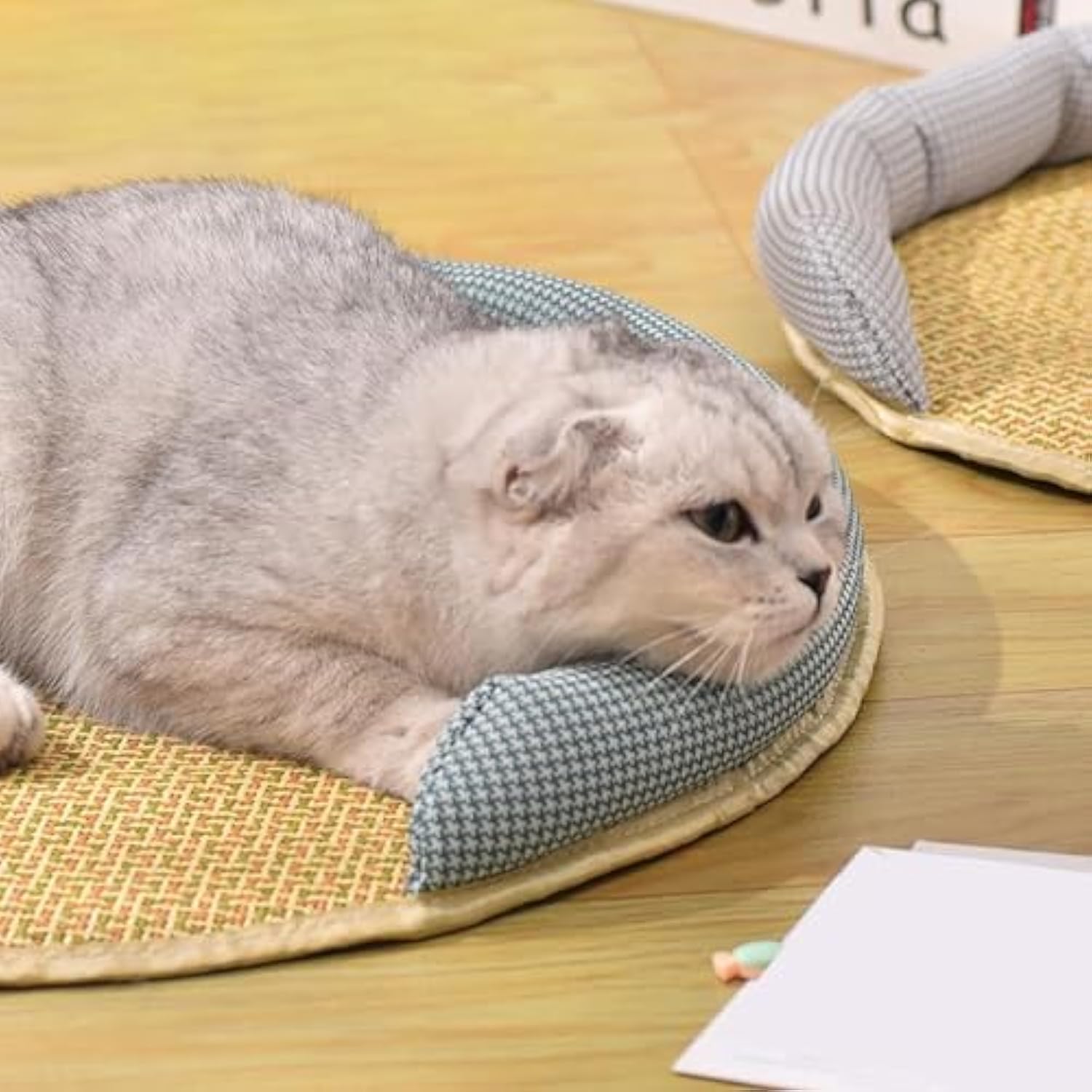 KFX-7244221 Cooling Cat Rattan Bed with Breathable Cushion and Lightweight Summer Mattress