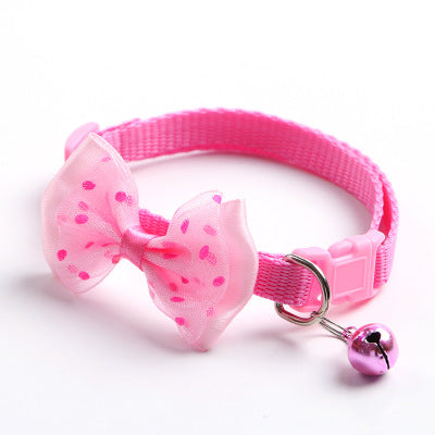 KFX-7244733 Adjustable Pet Bow Collar with Bell for Small to Medium Dogs