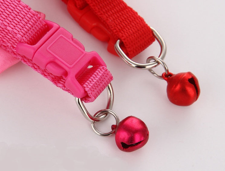 KFX-7244733 Adjustable Pet Bow Collar with Bell for Small to Medium Dogs