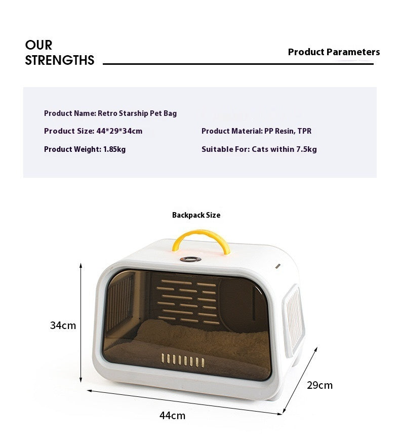 KFX-7246397 Portable Hard Shell Cat Carrier Pet Box – Durable PP Material for Safe Travel