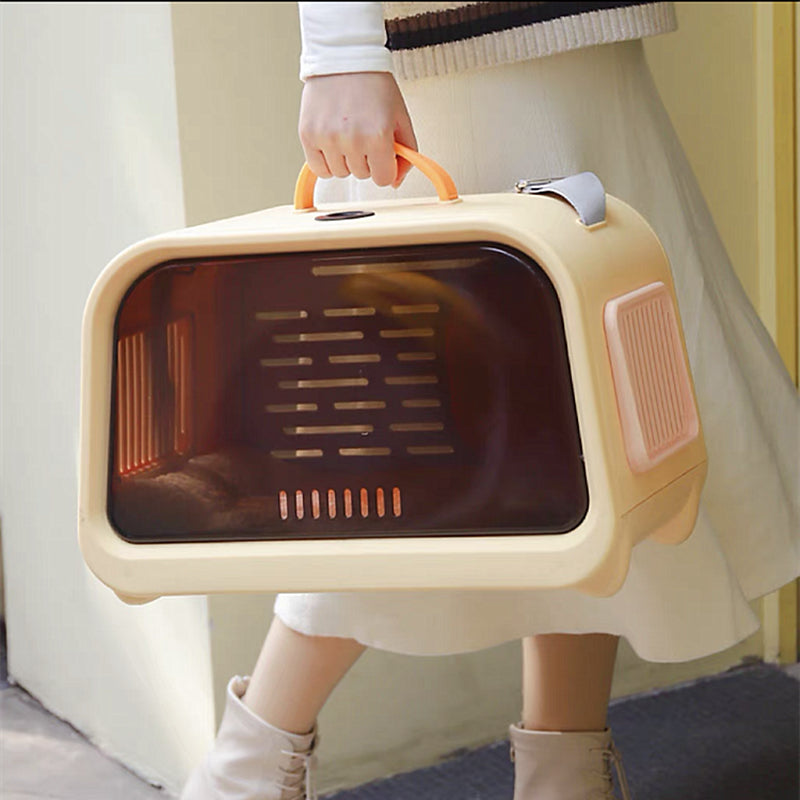 KFX-7246397 Portable Hard Shell Cat Carrier Pet Box – Durable PP Material for Safe Travel