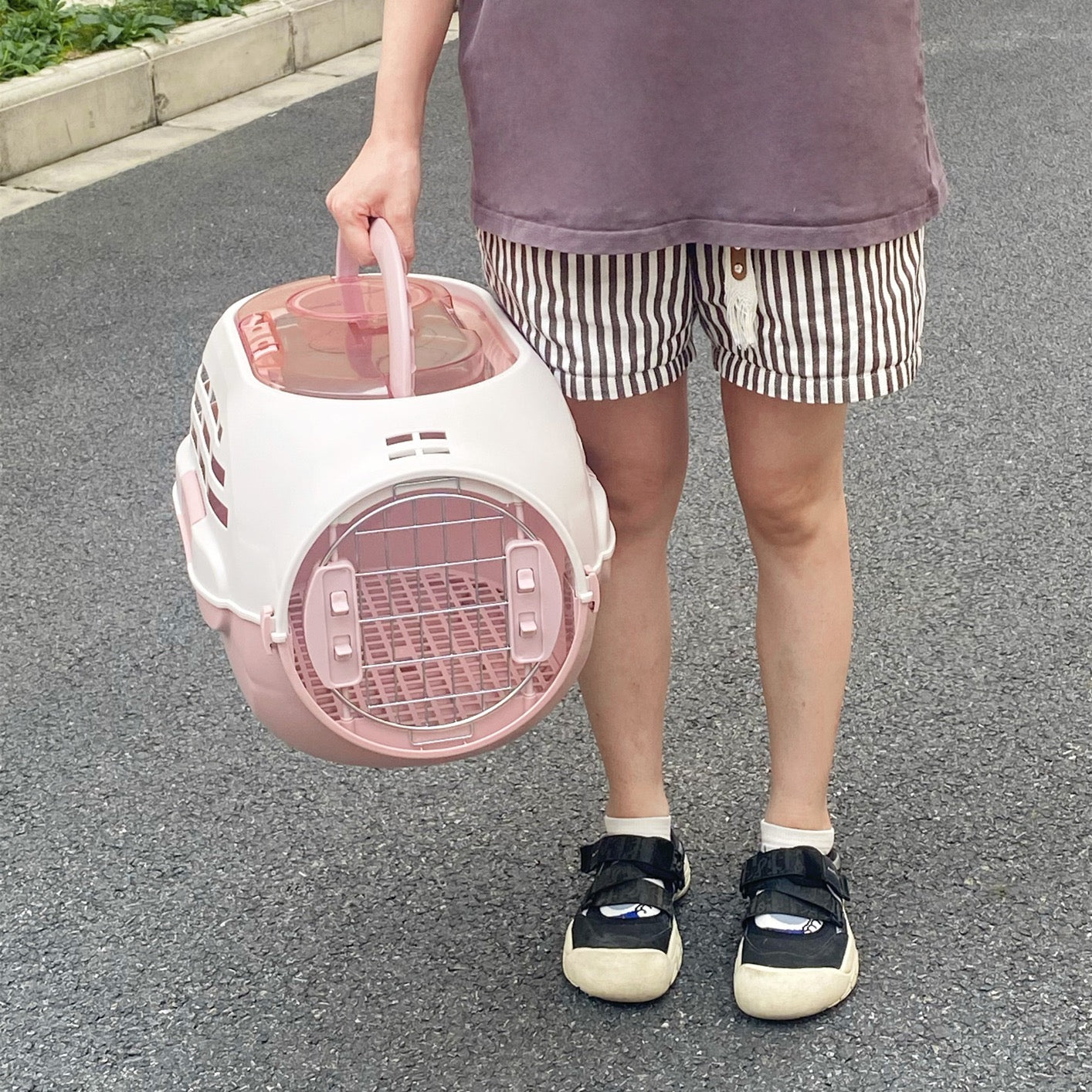 KFX-7246397 Portable Hard Shell Cat Carrier Pet Box – Durable PP Material for Safe Travel