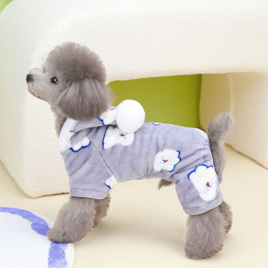 KFX-7246909 Stylish Puppy Puffa Jackets in Pink, Blue, and Gray – S to XXL in Coral Velvet
