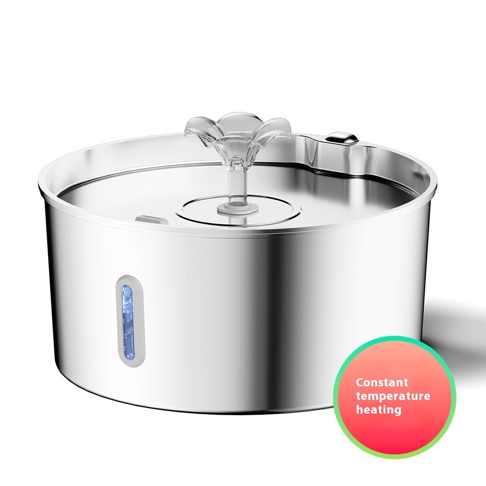 KFX-7248573 7L Stainless Steel Automatic Pet Water Dispenser with Heating Feature for Dogs and Cats