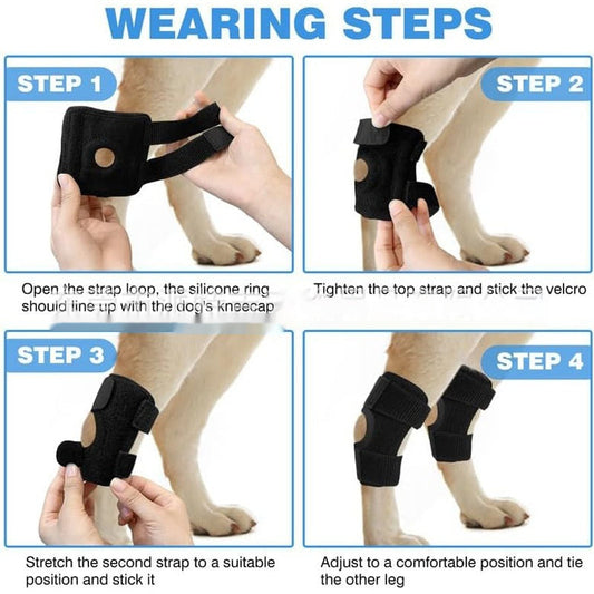 KFX-7249341 Pet Dog Joint Knee Pad for ACL Tear Rehabilitation and Joint Dislocation Protection - Black