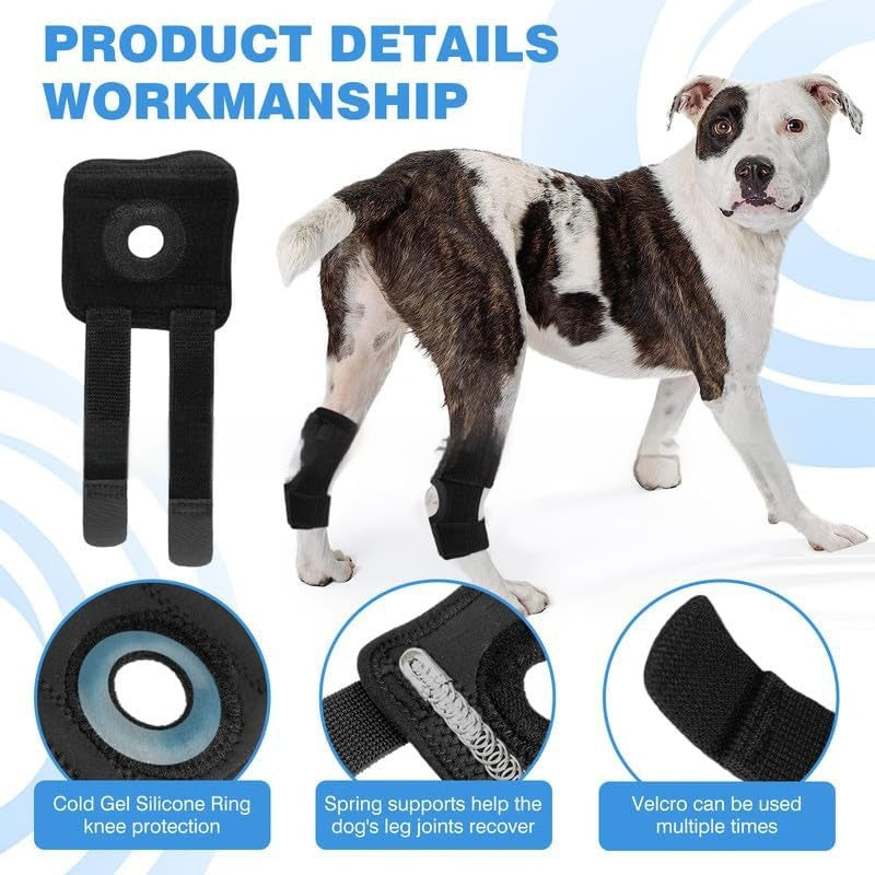 KFX-7249341 Pet Dog Joint Knee Pad for ACL Tear Rehabilitation and Joint Dislocation Protection - Black