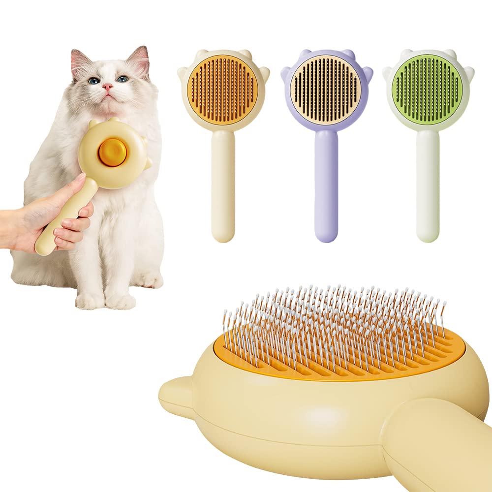 KFX-7249981 Pet Hair Cleaner Brush with One-Touch Release for Cats and Dogs, Ideal for Long and Short Hair, Eco-Friendly Massage Features