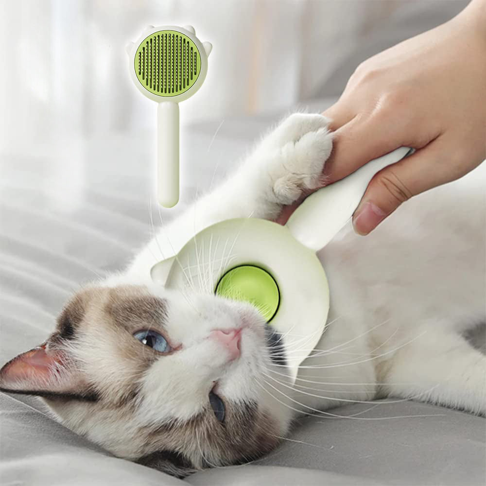 KFX-7249981 Pet Hair Cleaner Brush with One-Touch Release for Cats and Dogs, Ideal for Long and Short Hair, Eco-Friendly Massage Features