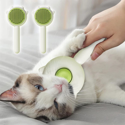 KFX-7249981 Pet Hair Cleaner Brush with One-Touch Release for Cats and Dogs, Ideal for Long and Short Hair, Eco-Friendly Massage Features