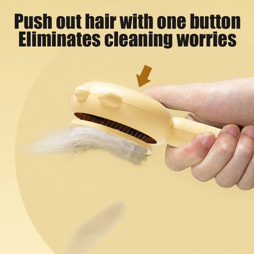 KFX-7249981 Pet Hair Cleaner Brush with One-Touch Release for Cats and Dogs, Ideal for Long and Short Hair, Eco-Friendly Massage Features