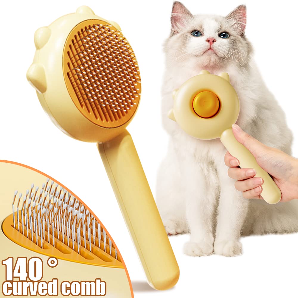 KFX-7249981 Pet Hair Cleaner Brush with One-Touch Release for Cats and Dogs, Ideal for Long and Short Hair, Eco-Friendly Massage Features
