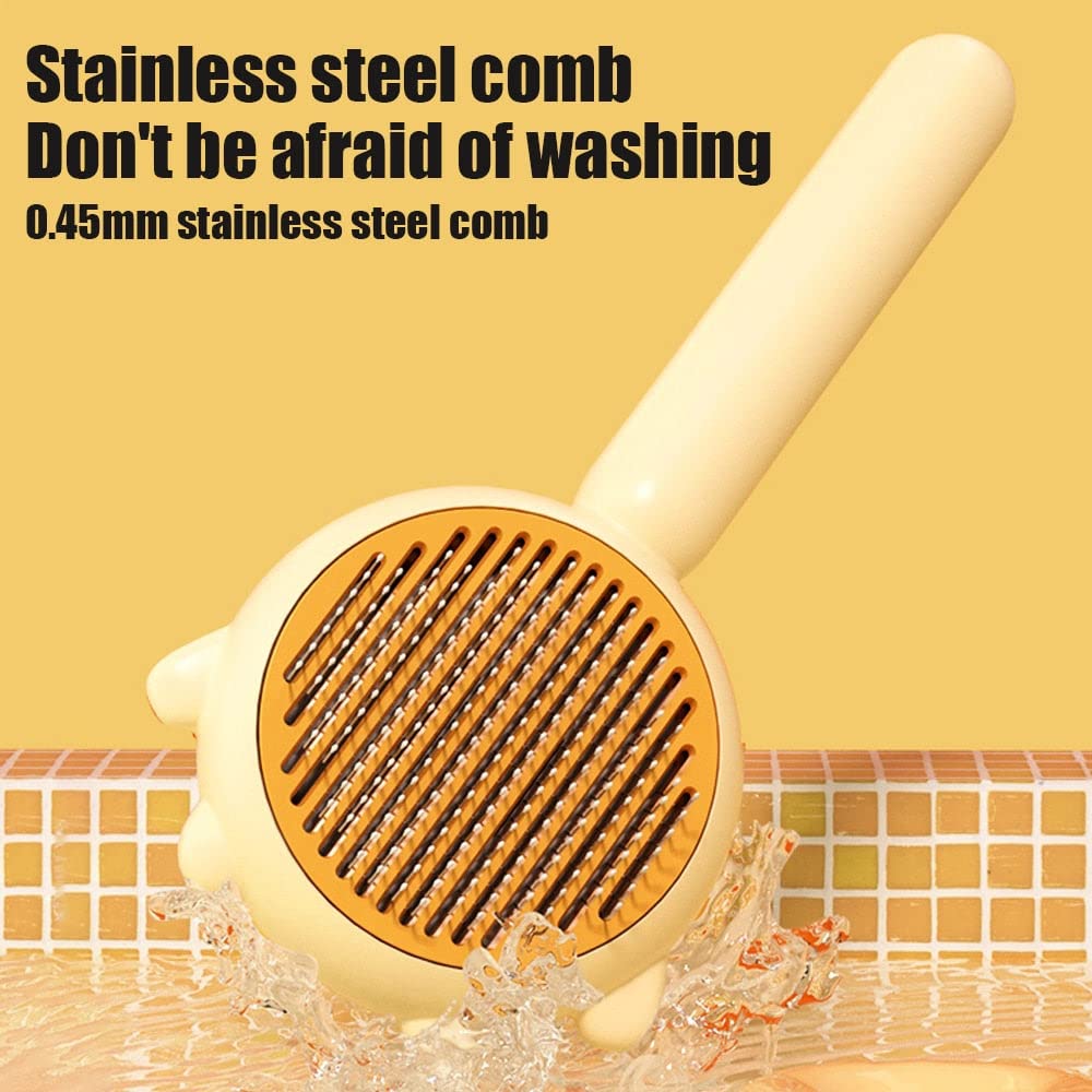 KFX-7249981 Pet Hair Cleaner Brush with One-Touch Release for Cats and Dogs, Ideal for Long and Short Hair, Eco-Friendly Massage Features