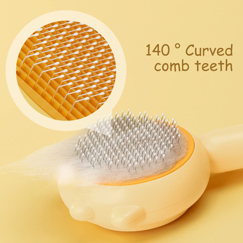 KFX-7249981 Pet Hair Cleaner Brush with One-Touch Release for Cats and Dogs, Ideal for Long and Short Hair, Eco-Friendly Massage Features