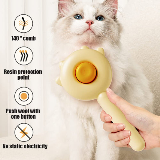 KFX-7249981 Pet Hair Cleaner Brush with One-Touch Release for Cats and Dogs, Ideal for Long and Short Hair, Eco-Friendly Massage Features