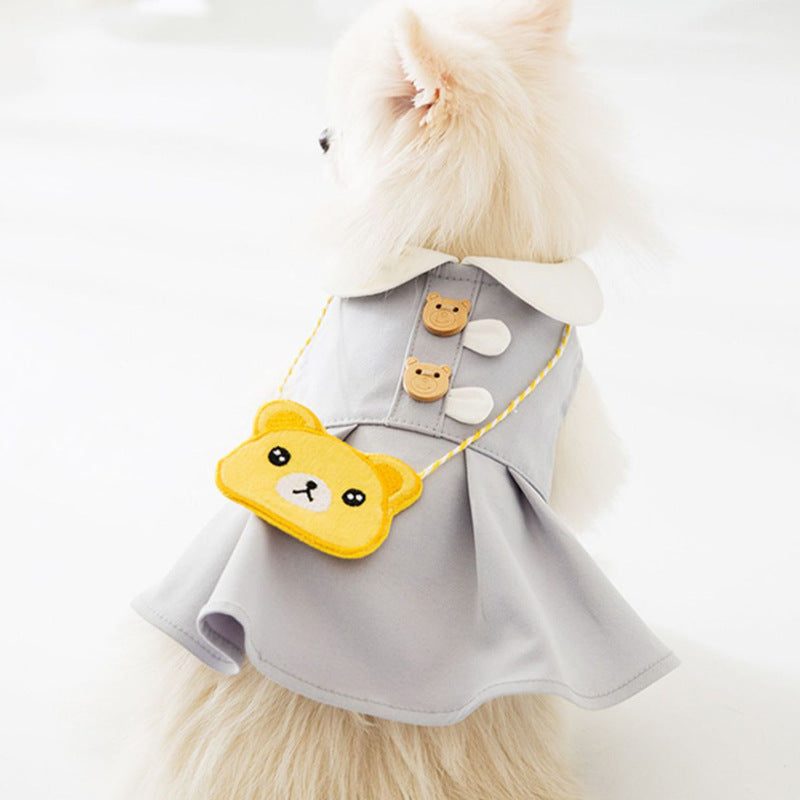 KFX-7250877 Cute Vest Dress for Small Dogs - Bichon Hiromi Style, High-Grade Combed Plain Weave, Various Sizes Available