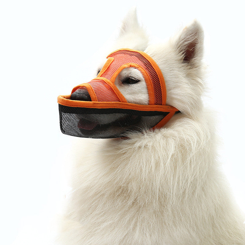 KFX-7252157 Breathable Adjustable Mesh Dog Muzzle for Chewing and Biting Prevention