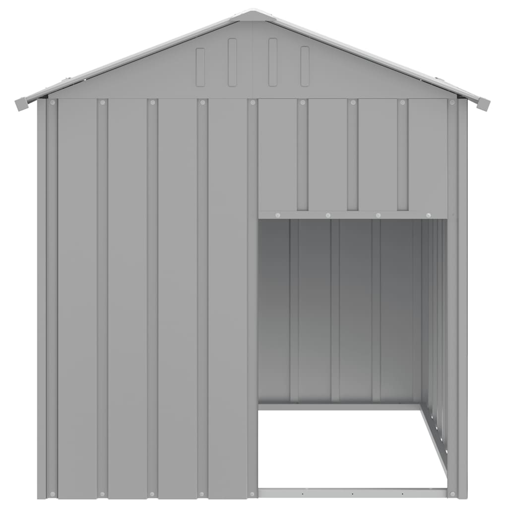 KFX-7252541 Light Gray Galvanized Steel Doghouse with Roof, 117x103x123 cm, Safe and Comfortable Shelter for Pets