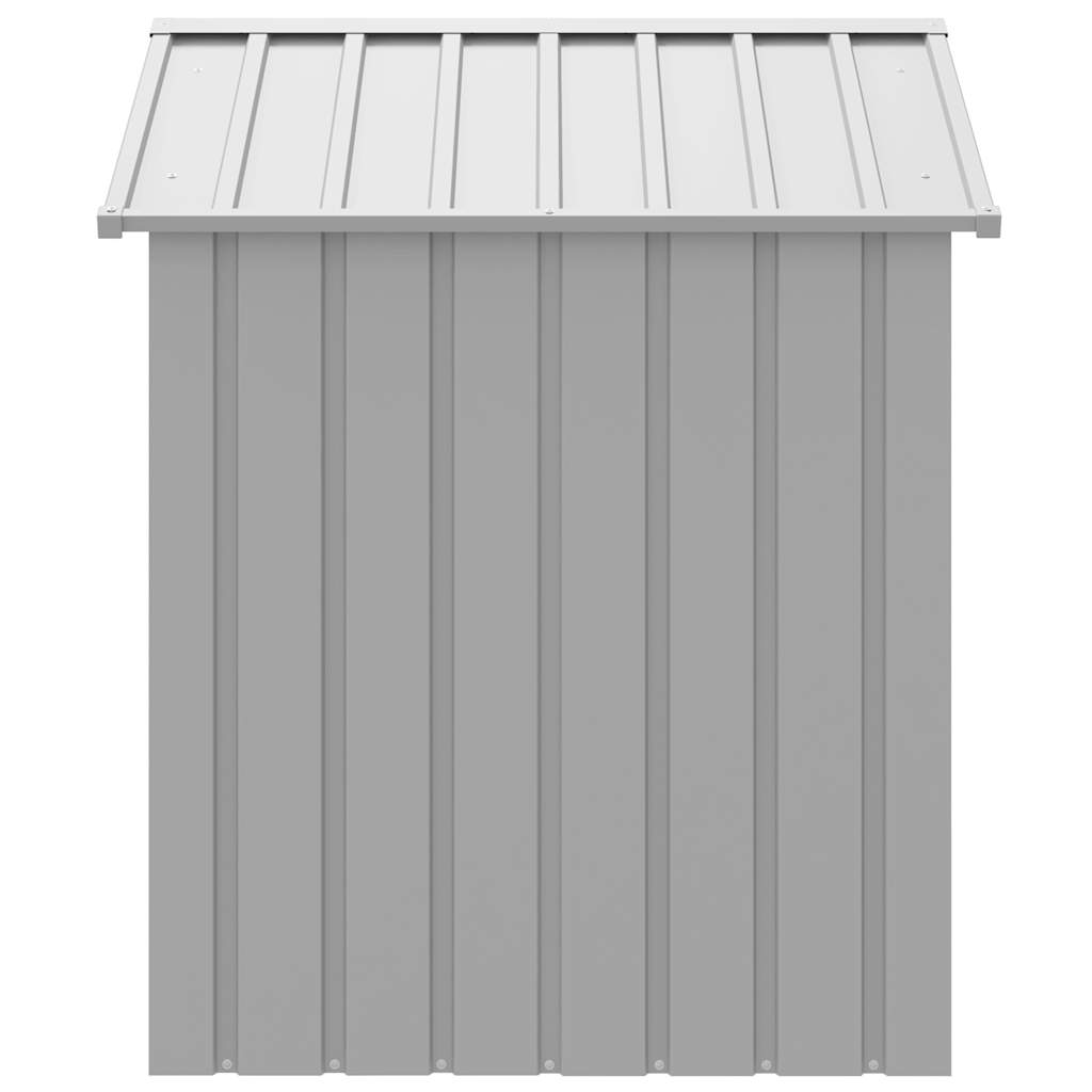 KFX-7252541 Light Gray Galvanized Steel Doghouse with Roof, 117x103x123 cm, Safe and Comfortable Shelter for Pets