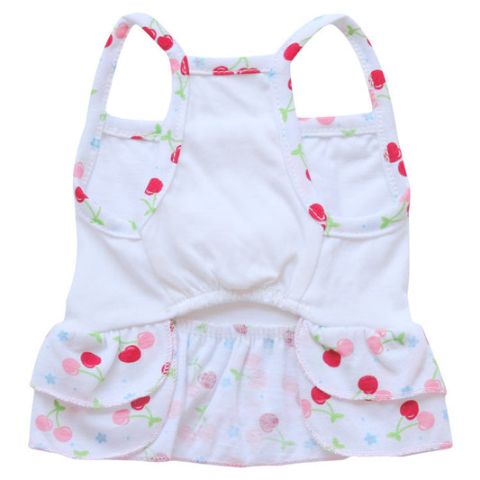 KFX-7253053 Cherry Blossom Cotton Dog Suspender Skirt for Pets