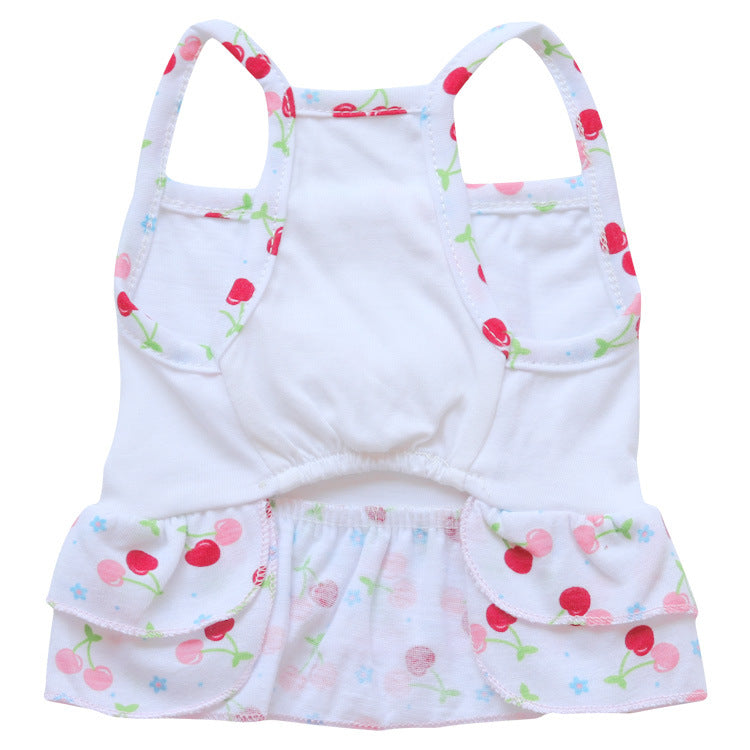 KFX-7253053 Cherry Blossom Cotton Dog Suspender Skirt for Pets