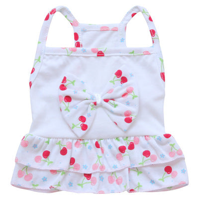 KFX-7253053 Cherry Blossom Cotton Dog Suspender Skirt for Pets