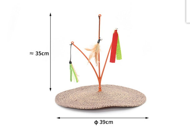 KFX-7253309 Cat Scratching Pad with Cotton Rope and Feather Stick for All Ages