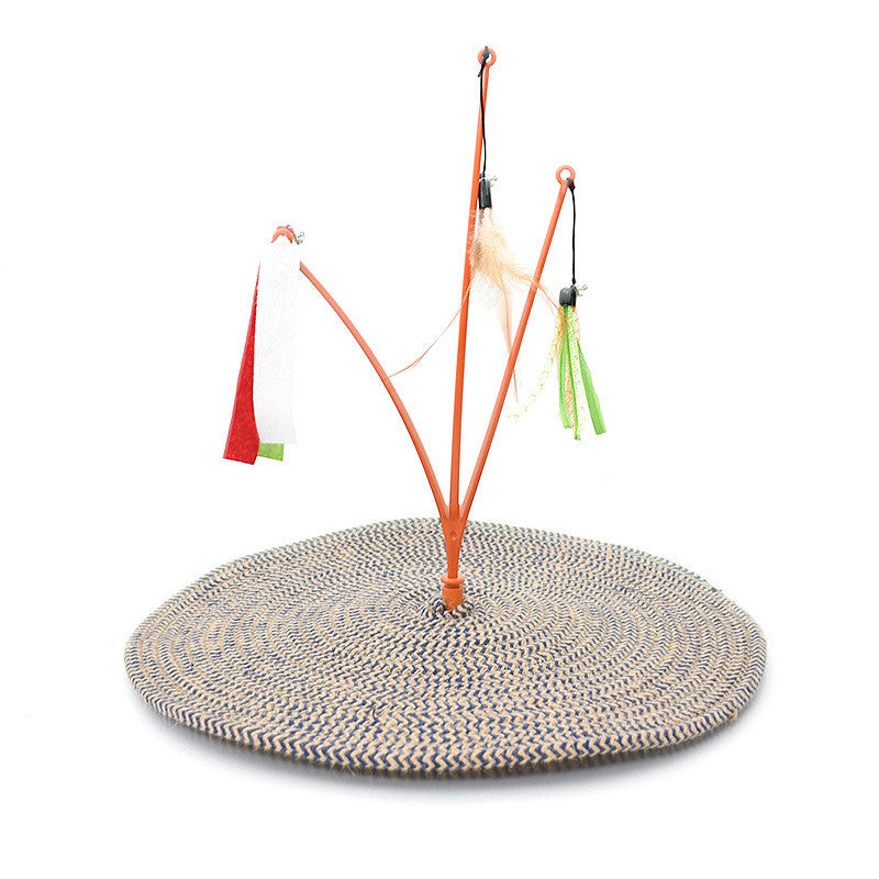 KFX-7253309 Cat Scratching Pad with Cotton Rope and Feather Stick for All Ages