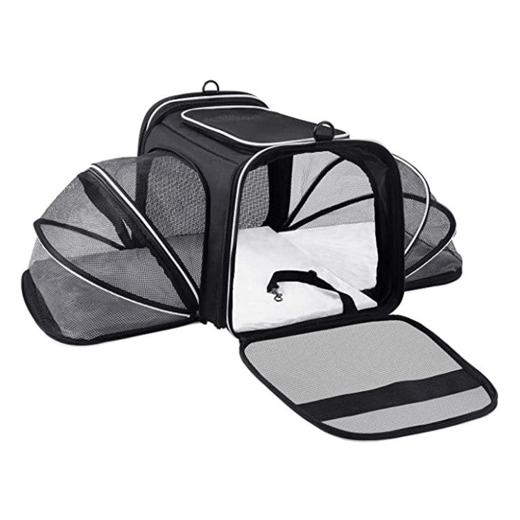 KFX-7254717 Expandable Soft-Sided Pet Carrier with Multiple Entry Points and Reflective Safety Tapes for Cats and Dogs