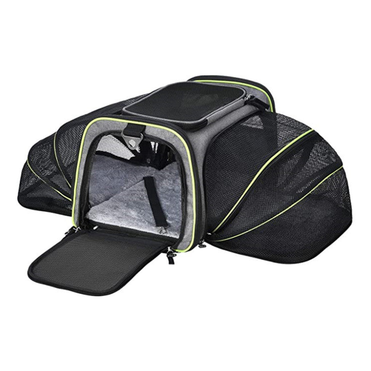 KFX-7254717 Expandable Soft-Sided Pet Carrier with Multiple Entry Points and Reflective Safety Tapes for Cats and Dogs