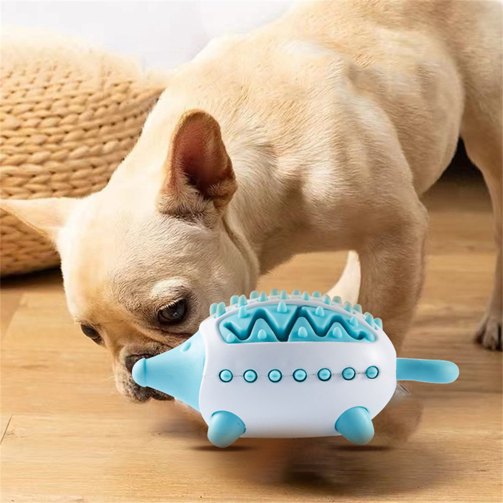 KFX-7255741 Durable Hedgehog Shape Dog Toy with Food Dispensing and Teeth Cleaning Features for Small to Large Breeds