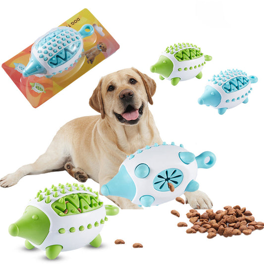 KFX-7255741 Durable Hedgehog Shape Dog Toy with Food Dispensing and Teeth Cleaning Features for Small to Large Breeds