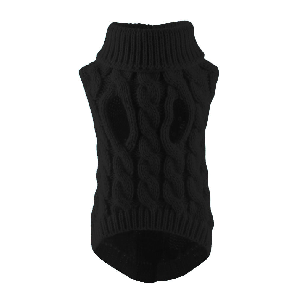 KFX-7256253 Winter Warm Puppy Sweater - Cozy Styles in White, Black, Light Blue, Burgundy, Gray, Pink, and Beige (S-XL)