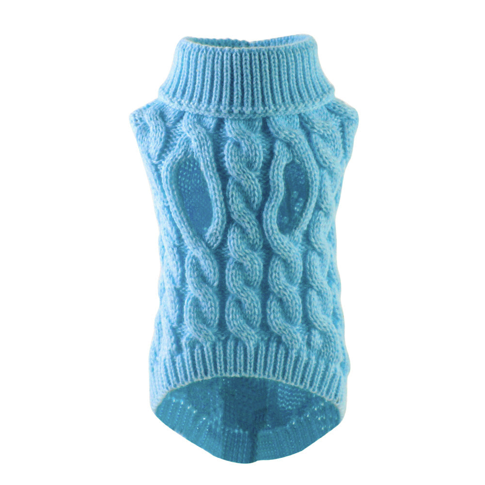 KFX-7256253 Winter Warm Puppy Sweater - Cozy Styles in White, Black, Light Blue, Burgundy, Gray, Pink, and Beige (S-XL)