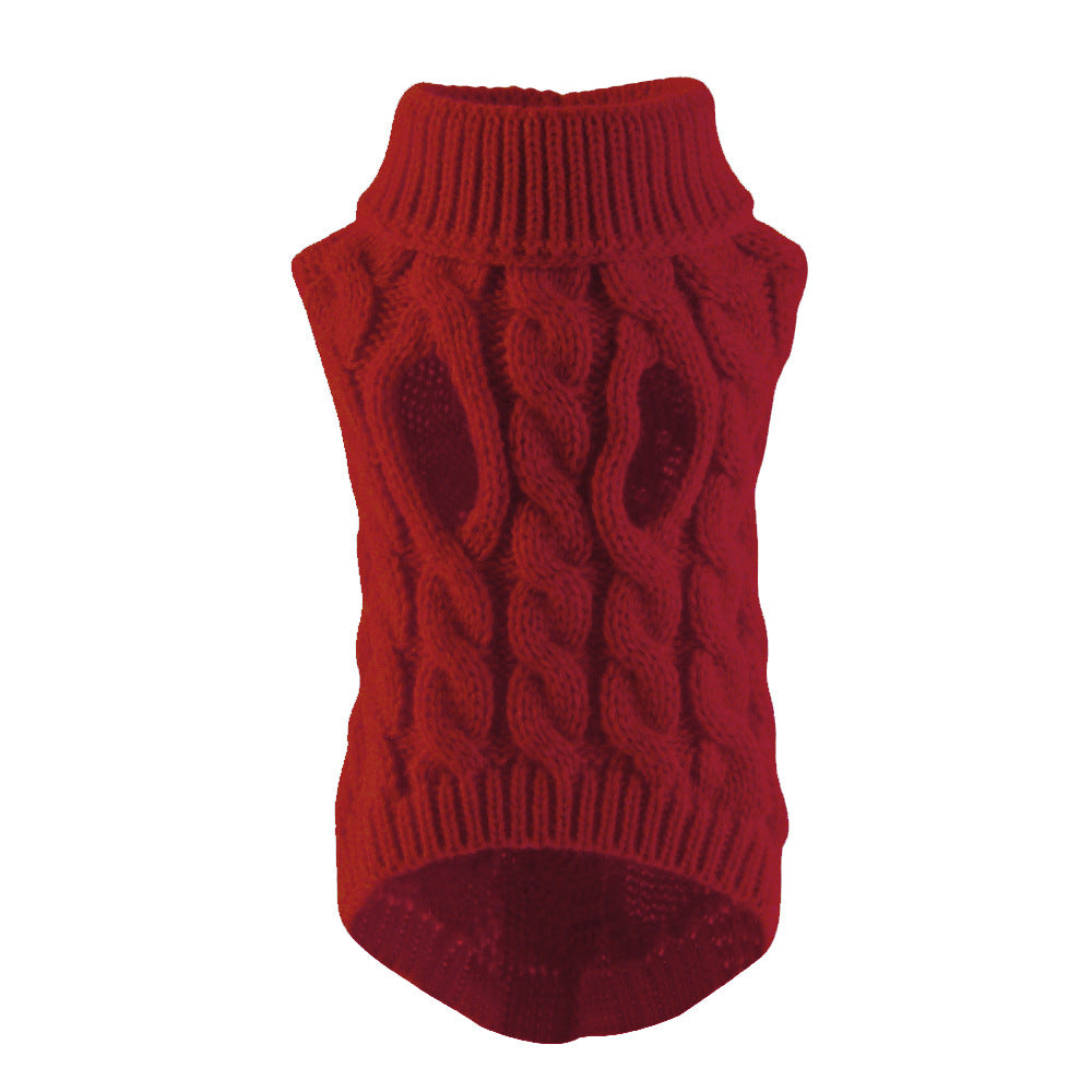 KFX-7256253 Winter Warm Puppy Sweater - Cozy Styles in White, Black, Light Blue, Burgundy, Gray, Pink, and Beige (S-XL)
