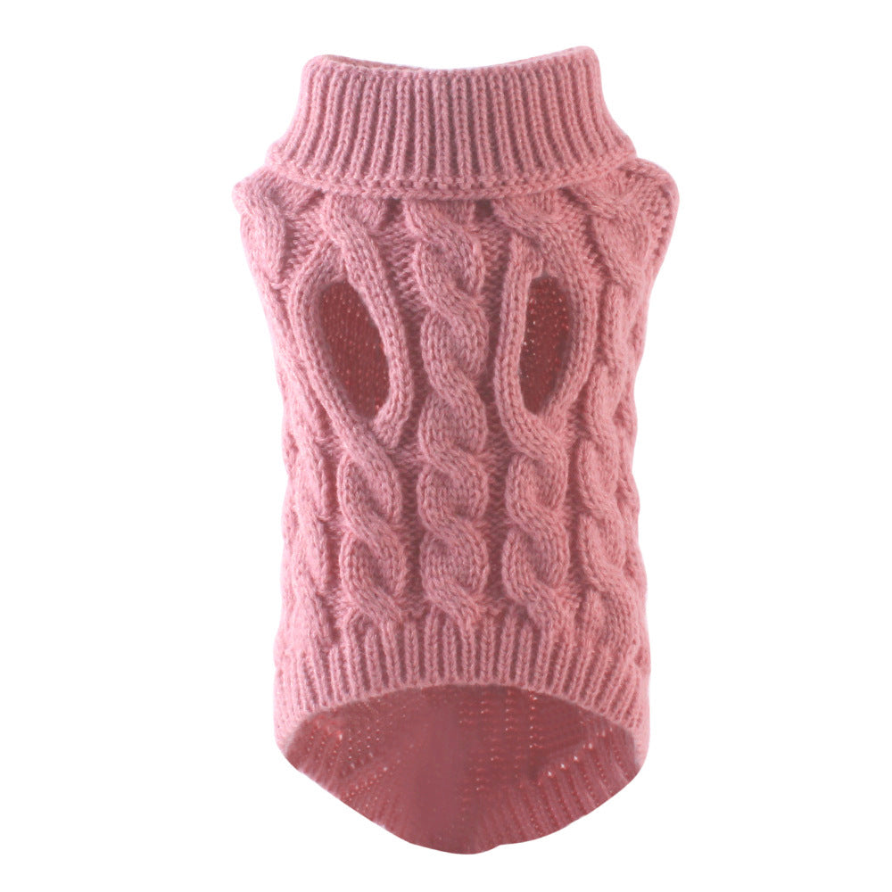 KFX-7256253 Winter Warm Puppy Sweater - Cozy Styles in White, Black, Light Blue, Burgundy, Gray, Pink, and Beige (S-XL)