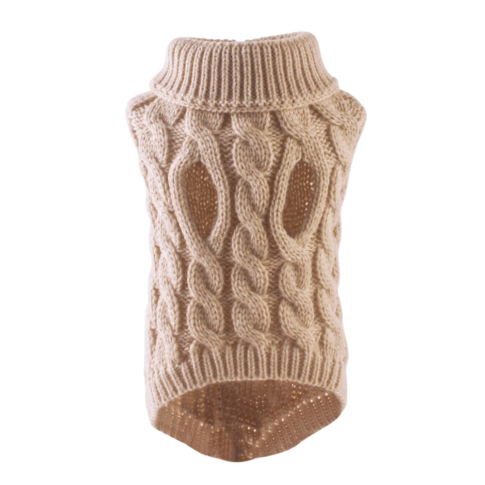 KFX-7256253 Winter Warm Puppy Sweater - Cozy Styles in White, Black, Light Blue, Burgundy, Gray, Pink, and Beige (S-XL)