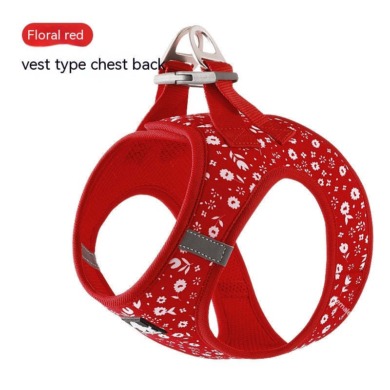 KFX-7258045 Breathable Lightweight Dog Vest Strap with Traction Rope in Various Colors