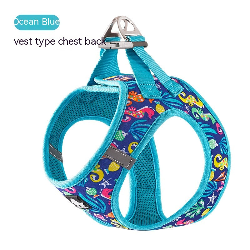 KFX-7258045 Breathable Lightweight Dog Vest Strap with Traction Rope in Various Colors