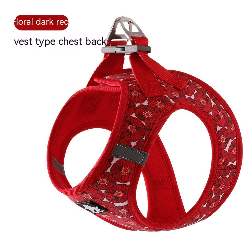 KFX-7258045 Breathable Lightweight Dog Vest Strap with Traction Rope in Various Colors