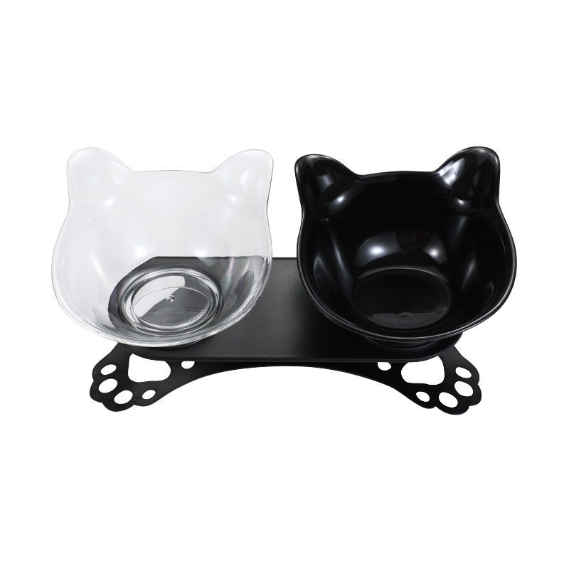 KFX-7258429 Cat and Dog Neck Guard Double Bowl with Cat Ears - Various Colors Available