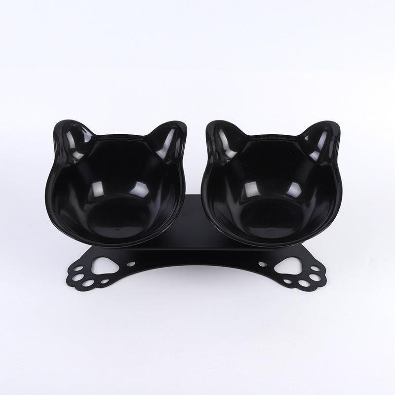KFX-7258429 Cat and Dog Neck Guard Double Bowl with Cat Ears - Various Colors Available