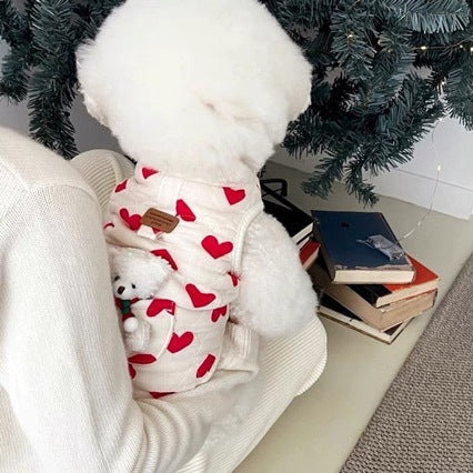 KFX-7258813 Cozy Love Bear Vest for Pets - Padded Jacket for Autumn and Winter, Available in XS-XL