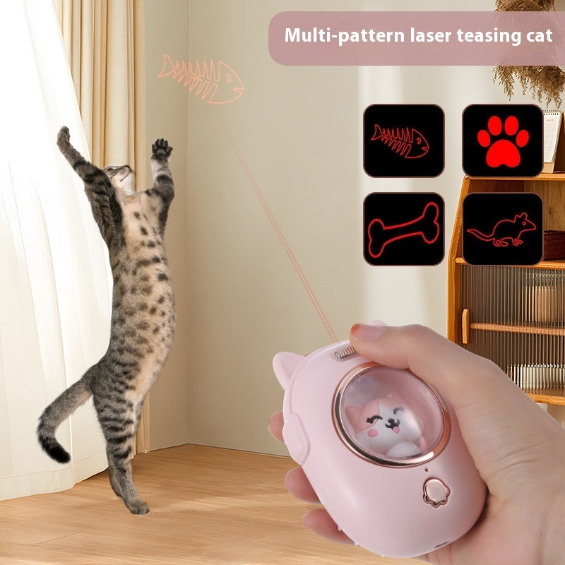 KFX-7259837 Multifunctional Cat and Dog Comb with Laser Teaser, Pink and Yellow Design