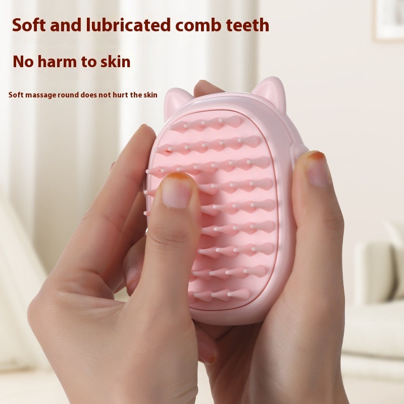 KFX-7259837 Multifunctional Cat and Dog Comb with Laser Teaser, Pink and Yellow Design