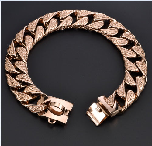 KFX-7260221 Durable Stainless Steel Pitbull Bulldog Collar with Strong Clasp - Multiple Sizes Available